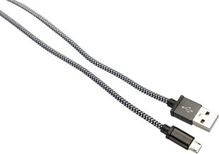 Platinet USB kabelis - microUSB 2m, juodas kaina ir informacija | Kabeliai ir laidai | pigu.lt