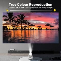 Projektorius 4k Android 11 Dual Wifi6 200 Bt5.0 1080p 1280*720p цена и информация | Проекторы | pigu.lt