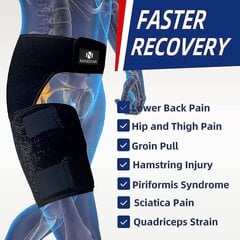 Klubo sąnario petnešos šlaunies skausmo malšinimui Hamstring Compression Sleeve Kirkšnies petnešos Si diržas Reguliuojama parama Si sąnariui, šlaunies nervui, kaina ir informacija | Įrankių dėžės, laikikliai | pigu.lt