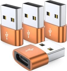 4 PCS USB C Female–USB Male adapteris, C tipo USB A įkroviklio adapteris, skirtas Apple iWatch Watch Series 7 SE, iPhone 11 12 13 14 15 16 Pro Max, Samsung Galaxy S24 S23 S22, Google Pixel 6 XL, iPad Pro kaina ir informacija | Adapteriai, USB šakotuvai | pigu.lt