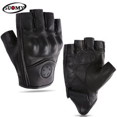 (XXLSU14H Black) Vasaros rudos motociklo pirštinės be pirštų ožkos odos motociklo pirštinės Puspirščio Retro Vyriškos Motociklo Pirštinės Motociklo Pirštinės цена и информация | Велосипедные перчатки | pigu.lt