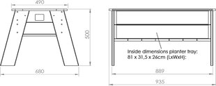 Sodininkystės stalas EXIT Aksent L kaina ir informacija | Smėlio dėžės, smėlis | pigu.lt