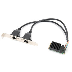 Сетевая карта Mini PCI-E Ethernet, гигабитный адаптер с двумя портами RJ45 для Intel 82583V цена и информация | Охлаждающие подставки и другие принадлежности | pigu.lt