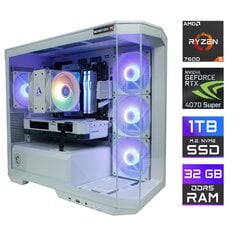 Kompiuteris MonsterX Ryzen 5 7600 32GB 1TB NVME RTX4070Super kaina ir informacija | Stacionarūs kompiuteriai | pigu.lt