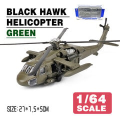 Scale 1/64 Black Hawks UH-60 Apache AH-64D lydinio malūnsparnis Diecast modelis žaislai naikintuvas karinis orlaivis lėktuvas vaikams цена и информация | Коллекционные модели автомобилей | pigu.lt