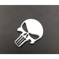 Punisher automobilio logotipo kaukolės automobilio lipdukas metalinis modifikuotas kėbulo lipdukas šoninis lipdukas uodegos lipdukas (sidabro juoda burna) kaina ir informacija | Auto reikmenys | pigu.lt