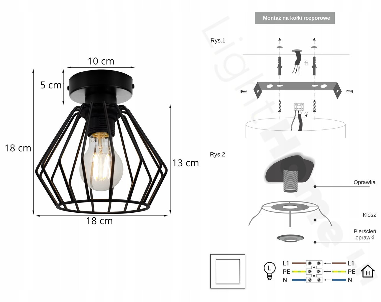 LightHome lubinis šviestuvas Nuvola kaina ir informacija | Lubiniai šviestuvai | pigu.lt