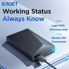 'EAGET 1TB Nešiojamas Išorinis Kietasis Diskas USB 3.0' kaina ir informacija | USB laikmenos | pigu.lt