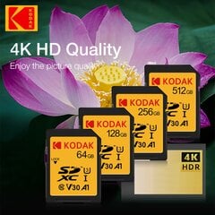 KODAK Greito Veikimo SD Kortelė Kameroms 64-512GB kaina ir informacija | USB laikmenos | pigu.lt