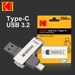 'Флешка Kodak K273 USB 3.1 Type-C 256ГБ Высокоскоростная.' цена и информация | USB накопители | pigu.lt