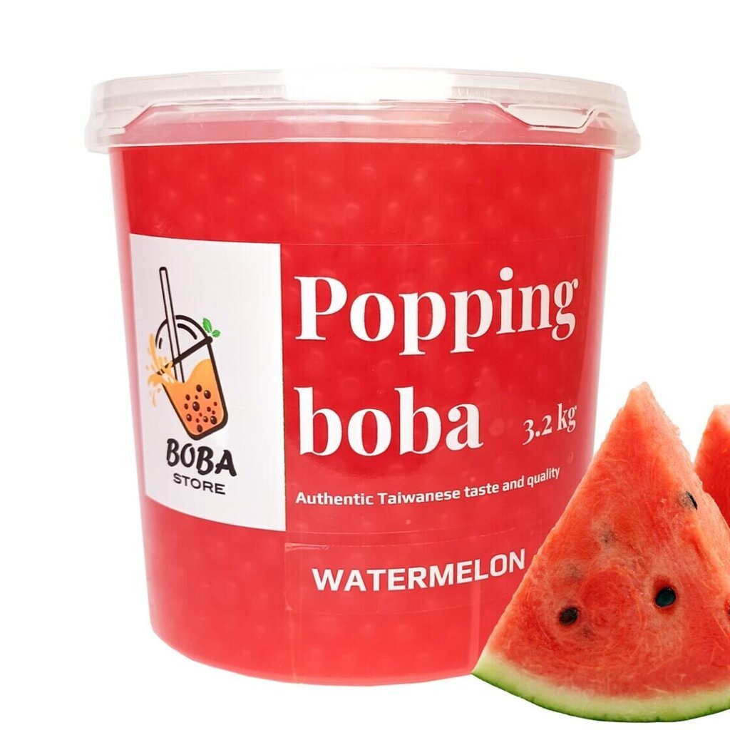 Arbūzų skonio bubble tea rutuliukai Boba Store, 3.2 kg kaina ir informacija | Priedai maistui ruošti | pigu.lt