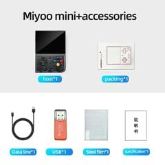 MIYOO Mini Plus Retro rankinis žaidimų konsolė V2 - Be kortelės (0 žaidimai), Kristalinė juoda kaina ir informacija | Žaidimų konsolės | pigu.lt