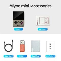 MIYOO Mini Plus Retro rankinis žaidimų konsolė V2 - 128G(25K žaidimai), Retro pilka kaina ir informacija | Žaidimų konsolės | pigu.lt