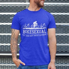 Marškinėliai "Bikesexual", Balta 76477-7127-7304 kaina ir informacija | Vyriški marškinėliai | pigu.lt