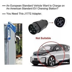 Evse Ev Adapter 32a J1772 Type 1 to Type 2 Plug Ev adapteris, elektromobilių transporto priemonės įkroviklio įkrovimas kaina ir informacija | Elektromobilių įkrovimo stotelės | pigu.lt