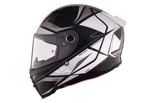 Motociklininko šalmas MT Helmets REVENGE 2 S HATAX B3, juoda/balta kaina ir informacija | Moto šalmai | pigu.lt