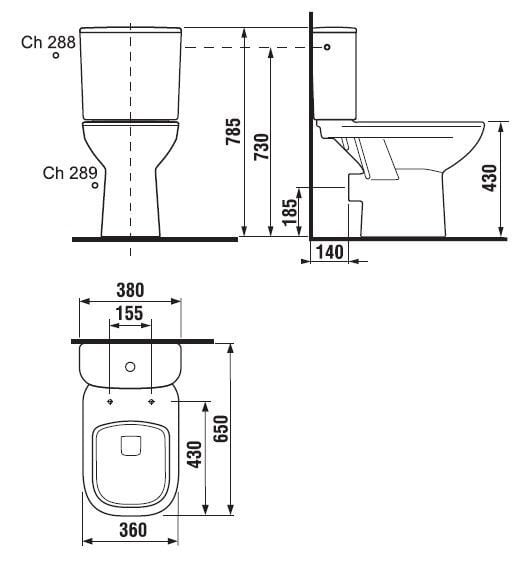 Unitazas JIKA DEEP H8266160002811, 360×650 mm kaina ir informacija | Klozetai | pigu.lt