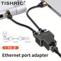 Tishric gigabito Ethernet Rj45 jungties adapteris, 1 į 2 prievadus. kaina ir informacija | Adapteriai, USB šakotuvai | pigu.lt