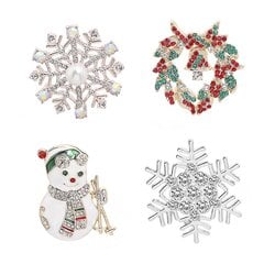 4Vnt Kalėdiniai Papuošalai Creative Diamond Snowflake Snowman Bells Sagė Ni kaina ir informacija | Kalėdinės dekoracijos | pigu.lt