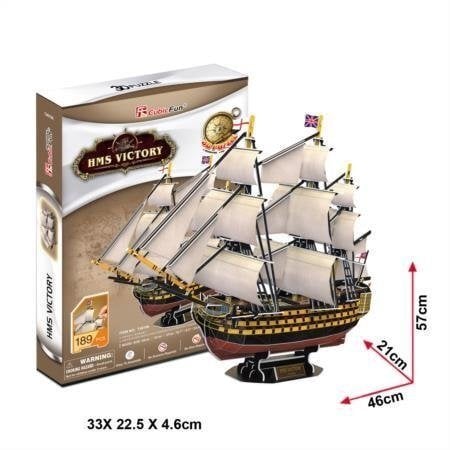 3D dėlionė CubicFun Laivas „Karalienė Viktorija“, 189 detalės kaina ir informacija | Dėlionės (puzzle) | pigu.lt
