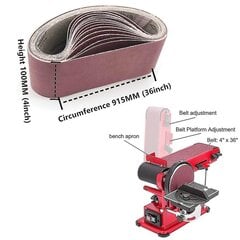 10 vnt Šlifavimo juosta 100x915 Mm, šlifavimo juosta Komplektas, juostiniam šlifuokliui| Poliravimo derva, metalas kaina ir informacija | Frezos | pigu.lt