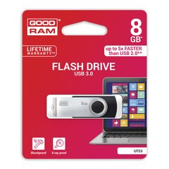 Goodram UTS3 8GB 3.0, Juodas kaina ir informacija | USB laikmenos | pigu.lt