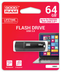 USB карта памяти Goodram UMM3 64ГБ 3.0, Черная цена и информация | USB накопители | pigu.lt