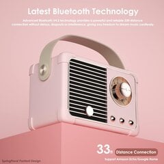 Ретро Bluetooth-динамик, беспроводной винтажный маленький динамик, громкая связь, батарея 400 мА, карта памяти TF, Aux Line, портативный динамик для смартфонов iOS Android цена и информация | Аудиоколонки | pigu.lt