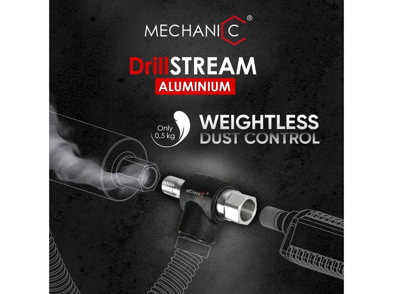 DrillSTREAM ALUMINIUM dulkių nusiurbimo adapteris sausam gręžimui (1¼“ į 1¼“) цена и информация | Mechaniniai įrankiai | pigu.lt