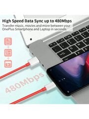 NNBILI NNBILI PD 65W, skirtas Supervooc greito įkroviklio laidui, skirtas Oneplus Ace 12 11 10T 9 8T 7T Pro USB C iki C tipo kabelio Warp Dash Charge 6T 5T duomenų laidas kaina ir informacija | Elementų krovikliai | pigu.lt