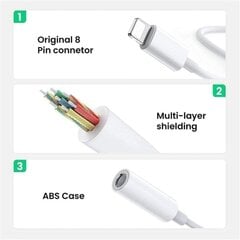 2x Lightning iki 3,5 mm adapteris ausinėms Baltas vienas dydis kaina ir informacija | Ausinės | pigu.lt