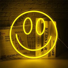 Smiley Face Neoninis ženklas dekoravimui LED naktinis apšvietimas USB vaikams Dovana kaina ir informacija | Staliniai šviestuvai | pigu.lt