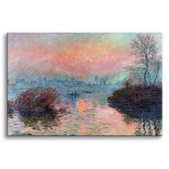 Monet reprodukcija Saulėlydis ant Senos sieniniai paveikslai drobė 60x90 kaina ir informacija | Reprodukcijos, paveikslai | pigu.lt