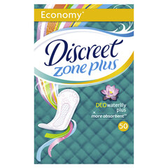 Higieniniai įklotai Discreet Plus Deo Water Lily 50 vnt. kaina ir informacija | Tamponai, higieniniai paketai, įklotai | pigu.lt