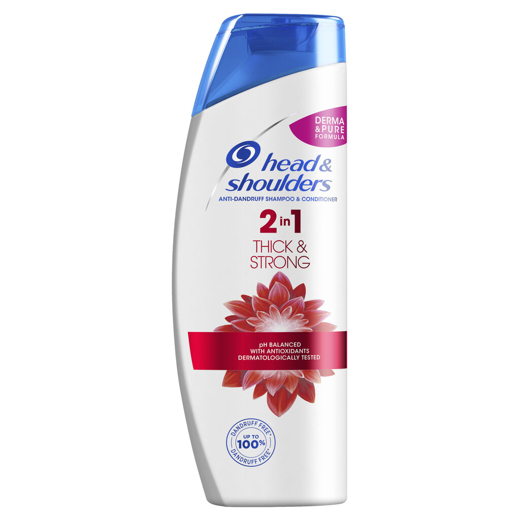 Šampūnas nuo pleiskanų Head&Shoulders Thick&Strong 2in1, 360 ml цена и информация | Šampūnai | pigu.lt