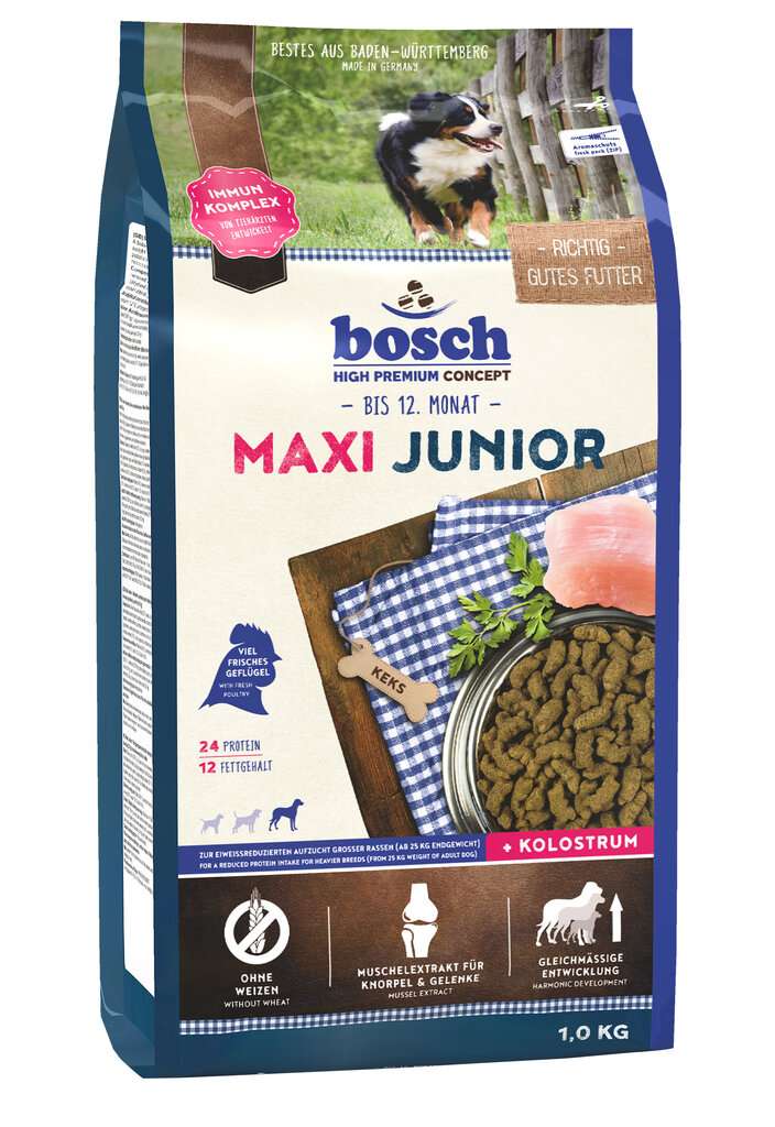 Bosch Petfood Maxi Junior (High Premium) 1kg цена и информация | Sausas maistas šunims | pigu.lt