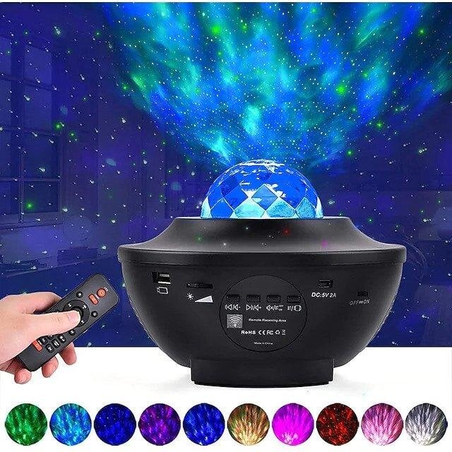 Star projektorius Galaxy LED lempa įmontuotas garsiakalbis Multicolor Black Black цена и информация | Projektoriai | pigu.lt