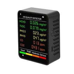 viename oro kokybės detektorius LCD didelio ekrano CO2 matuoklis Pm2,5 Pm10 Hcho Tvoc Co Co Co2 Co anglies dioksido formaldehido monitorius kaina ir informacija | Alkotesteriai | pigu.lt