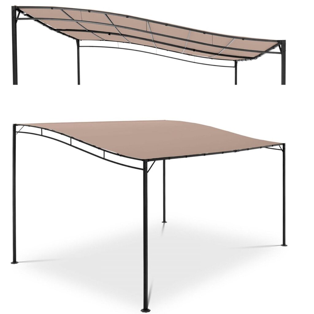 Laisvai pastatoma pavėsinė, UNI_GAZEBO_3X4T1, 4 m. x 3 m. x 2,5 m., smėlio spalvos цена и информация | Pavėsinės | pigu.lt