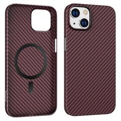 Magnetinis Dėklas, Skirtas Iphone 14/Max/Pro/Pro Max 100% Aramid Fiber Slim Fit Iphone 14/Max/_Red_iPhone14 Plus kaina ir informacija | Telefono dėklai | pigu.lt