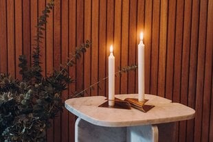 HOFATS SQUARE CANDLE žvakių laikiklių rinkinys, aukso, 4 vnt. цена и информация | Подсвечники, свечи | pigu.lt