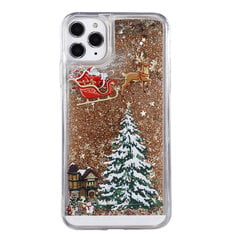 iPhone 11 Pro Max Case 6,5 colio, 3D Creative Christmas Tree Design Glitter Quicksand Shine Soft Clear TPU dėklo dangtelis, auksinis цена и информация | Чехлы для телефонов | pigu.lt