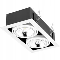 Baltas Lumiled įmontuojamas lubinis LED šviestuvas 2xAR111/GU10 24° su judančiu žiedu, 15W, 335 x 180 x 90 mm kaina ir informacija | Lubiniai šviestuvai | pigu.lt