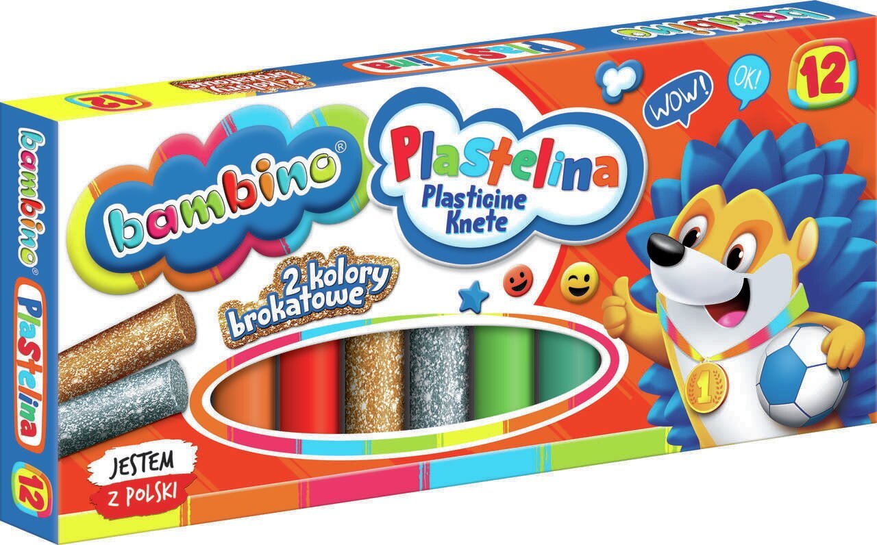 Spalvotas plastilinas, 12vnt., Bambino цена и информация | Kanceliarinės prekės | pigu.lt