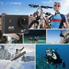 Balta 4K veiksmo kamera Ultra HD povandeninė veiksmo kamera, 900 mAh baterija, 30 M vandeniui atsparus dėklas, 30 FPS, 170° platus kampas, WiFi be atminties kortelės kaina ir informacija | Skaitmeniniai fotoaparatai | pigu.lt