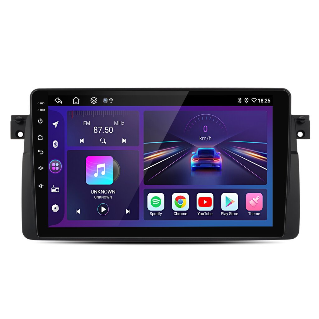 9'' 2+64GB Android 13 Apple Carplay automobilinis radijas GPS RDS Navi WiFi BMW 3 serijos E46 M3 Rover DAB+ RDS DSP FM Andriod automobiliams 2DIN цена и информация | Automagnetolos, multimedija | pigu.lt