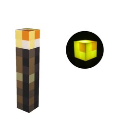 Minecraft Brownstone žibintuvėlis – 11 colių LED naktinis šviestuvas – USB C kaina ir informacija | Šviestuvai - ventiliatoriai | pigu.lt