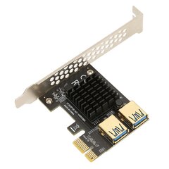 PCI E 1–2 stovo kortelė PCI E 1X–2 išorinė PCI E USB 3.0 išplėtimo kortelė, skirta Bitcoin Ethereum Mining Black Board kaina ir informacija | Vaizdo plokštės (GPU) | pigu.lt