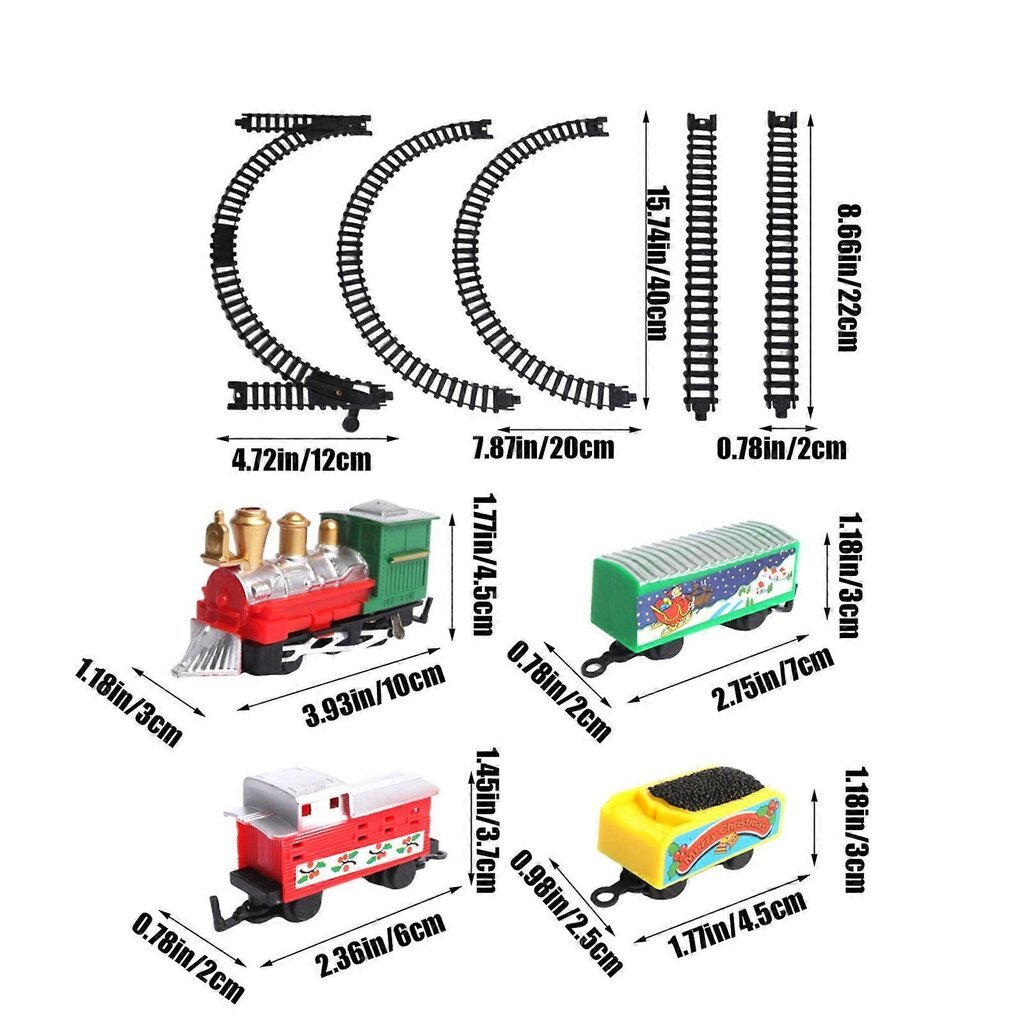 Surinkti elektrinio traukinio bėgių šviestuvai Muzika Kalėdų Dovanos Vaikų bėgimo mašinų žaislai Kalėdinės Dovanos šeimos draugams Vaikams Dovanos vaikams Kalėdos (-) цена и информация | Eglutės, vainikai, stovai | pigu.lt