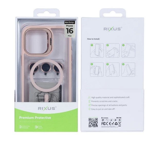 Rixus Premium With MagSafe iPhone 16 Plus Light Pink kaina ir informacija | Telefono dėklai | pigu.lt